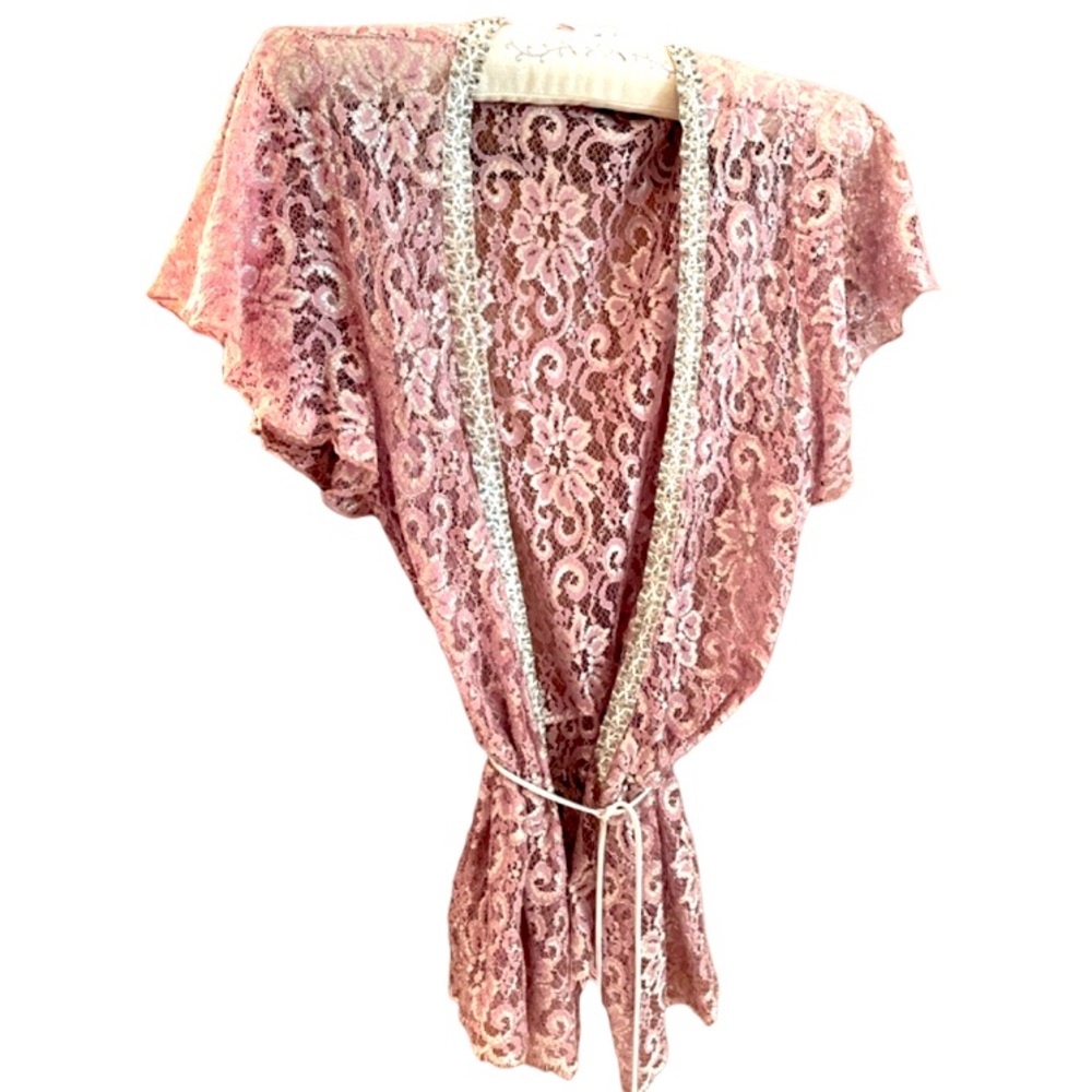 Karen Kane rose gold LACE CARDIGAN LARGE